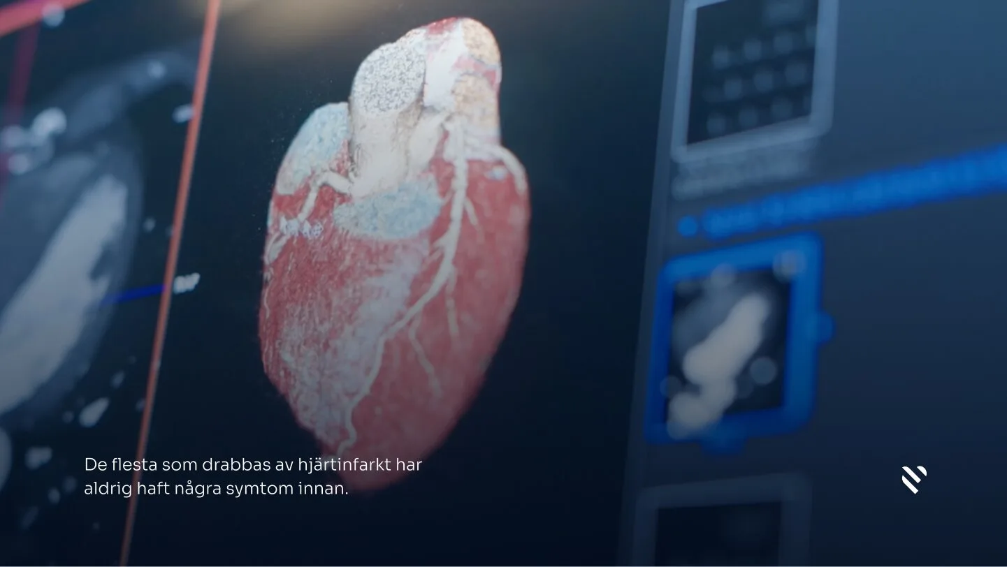 LEVA-bild med budskapet att de flesta som drabbas av hjärtinfarkt aldrig haft symtom innan